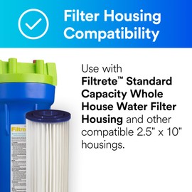Filtrete Standard Capacity Whole House Pleated Replacement Water Filter 3WH-STDPL-F02, 2 pack, for use with 3WH-STD-S01 System