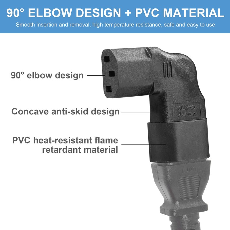 C14 to C13 Power Adapter YACSEJAO 2PCS IEC320 C14 to