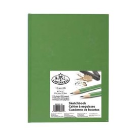 Royal & Langnickel Light Green A4 Sketchbook Cartridge Drawing Paper Artist Sketch Book Pad Casebound 110gsm 220 Pages (21.6cm x 27.9cm)