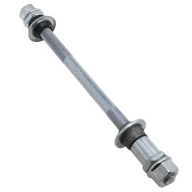 Meuey Lyot Bicycle axle 180mm /7.08 "Bicycle Multi-Speed Rear hub axle M10 Silver 26tpi Hub Conical Lock nut Washer Kit 1pcs (M10)