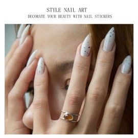 JMEOWIO Gel Nail Stickers Green Grey Black White Spot Semi Cured Gel Nail Strips Wraps UV/LED Nail Supplies Nail Art Design Decoration Accessories