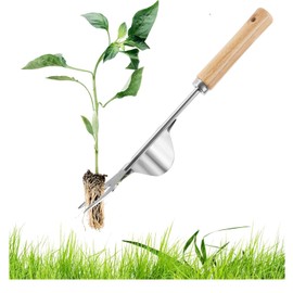 Manual Weeder Stainless Steel, Manual Weeder with Wooden Handle, Weeder Tools for Pulling, Hand Weeder for Garden, Manual Weeder for Digging, Weeding, Gift for Gardeners Gardeners