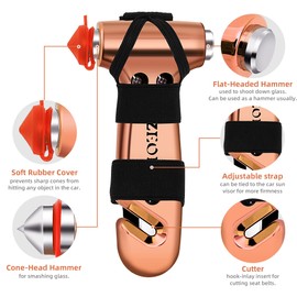 SZEOF Safety Hammer Cute with Window Breaker and Seat Belt Cutter,Car Emergency Escape Hammer,Escape Tool,Rose Gold,2PCS