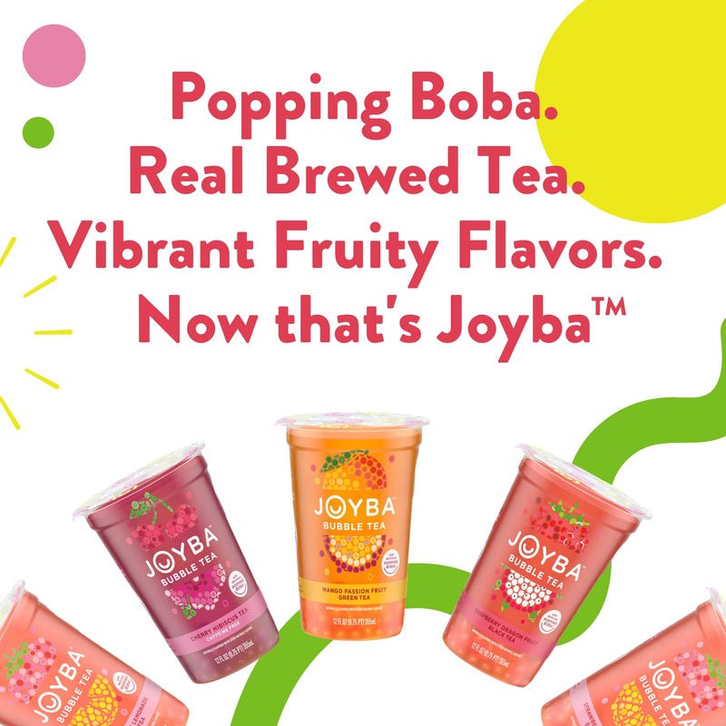 JOYBA Botanicals Sweet Peach Honeysuckle Bubble Tea, 4 Pack, 12