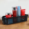 Morcte 12 Pack Narrow Plastic Storage Basket, Stacking Slim Baskets,