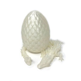 Munnygrubbers - Small 12" Crystal Dragon Fidget Toy with Surprise Egg - Heavy Duty - 3D Printed Flexible Articulating Plastic Collectible Figurine - (Crystal)