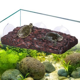 Pawfly Turtle Basking Platform — Resin Dock with 3 Suction Cups for Aquatic Turtles, Frogs, Turtle Tank Accessory