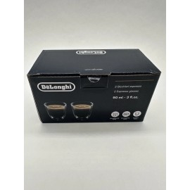 De'Longhi DeLonghi 2x Cups Glasses Coffee Express Glass Double Wall 60ml