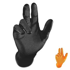 Grippaz Gloves Pack of 50, Nitrile Gloves Working Gloves Extremely Robust Non - Slip Ideal for Workshops Mechanics Industry Rubber Long-Lasting Ambidextrous Gloves Disposable Gloves (Large)