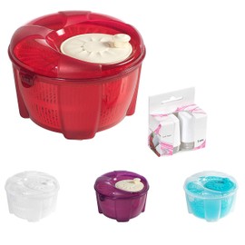 Mabel Home Salad Spinner, Salad Tosser and Mixer, 5,5 Quart, Vegetable Spinner -Extra Salt&Pepper Shaker inc. (Red)