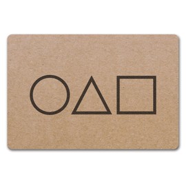 speecheese Doormat in 40 x 60 cm without border with series motif squid circle triangle square South Korea game a great decoration for the house entrance or TV room for series junkies