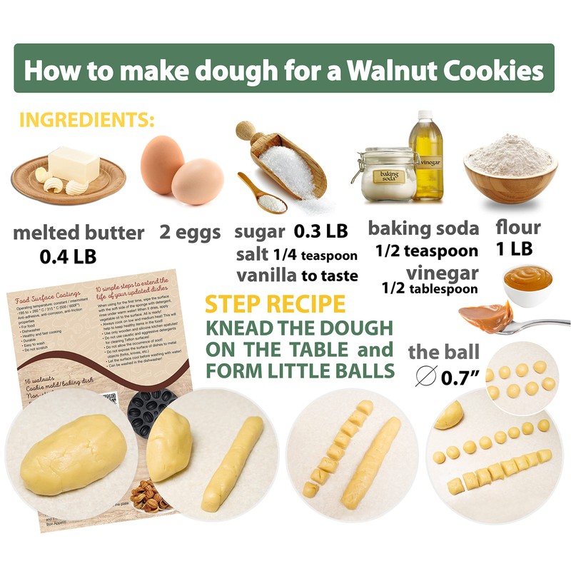 Walnut Cookie Mold Maker 16 non-stick - Oreshki Mold Maker