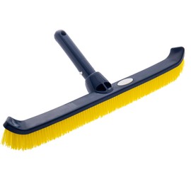 ProMotus 18 inch Pool Wall Brush Curved Design,Heavy-Duty Plastic Bristles Rust-Proof for Inground and Above Ground Pools,Effortless Debris Removal,Attaches to Standard Telescopic Pole(Not Included)