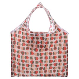 sourcing map Reusable Grocery Bags, 1Pcs Printed Washable Shopping Totes with Handles, Foldable Large Cloth Grocery Bag for Shopping, Camping and Traveling (Strawberry)