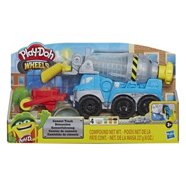Play-Doh Wheels Cement Truck Toy for Kids Ages 3 & Up with Non-Toxic Cement-Colored Buildin' Compound Plus 3 Colors