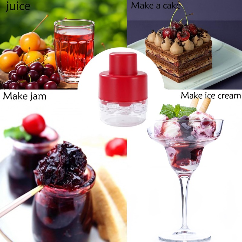 Cherry Pitter Tool,7-Hole Adjustable Fruit Seed Remover with Push-Down Design,