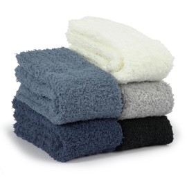 BenSorts Christmas Socks for Women Slipper Socks Cozy Comfy Warm Grip Socks Mother Wife Friends Christmas Gift Black Navy Dark Blue Grey White 5 Pairs