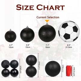 Diameter 18 cm Christmas Baubles, Plastic, 1 Piece, Large Christmas Tree Baubles, Christmas Decoration, Shatterproof Ornaments, Christmas Tree Decoration Baubles
