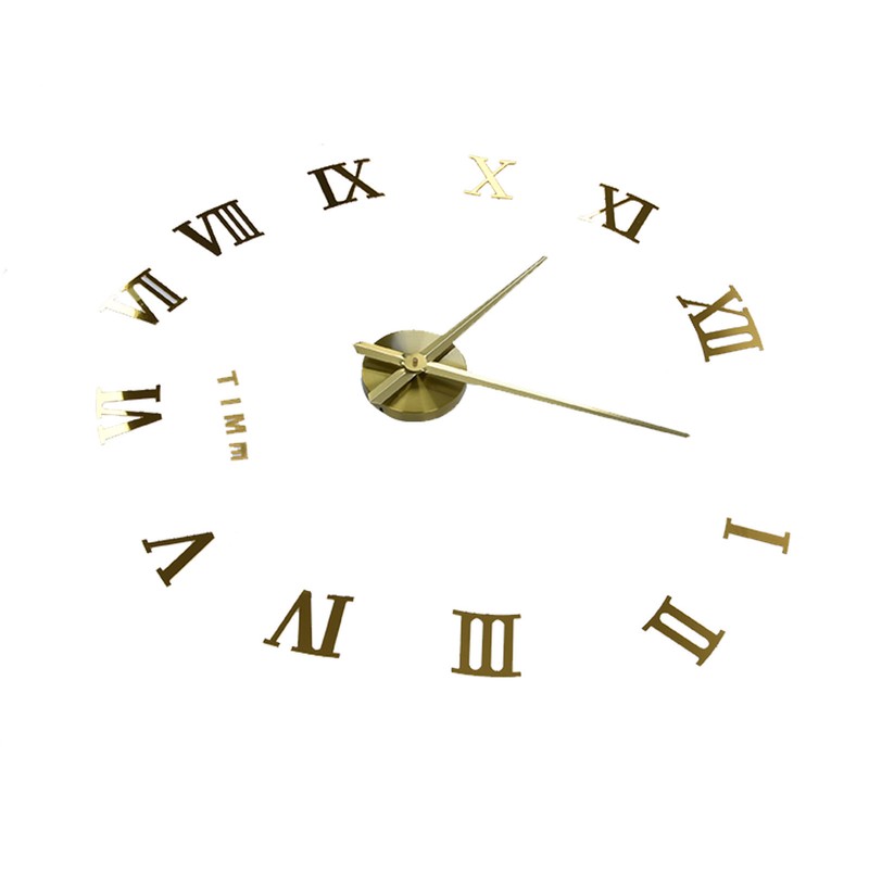 DIY Wall Clock Frameless Design Self Adhesive 3D Decorative Effect