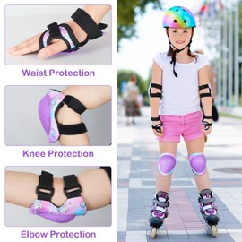 MHJY Knee Pads for Kids Elbow Pads Children Wrist Guards Unicorn Protective Gear Set for Girls Boys Roller Skates, Skateboard, Bike, Scooter, Inline Skating, Cycling Age 3-8 Years