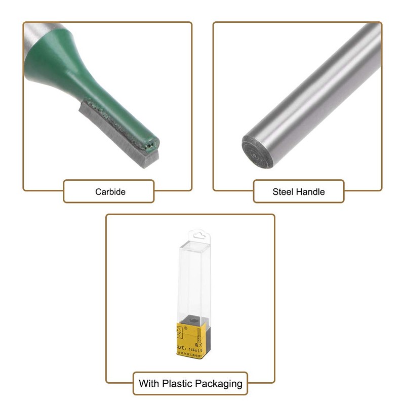 sourcing map Router Bit 1/4" Shank 1/8" Cutting Dia Single