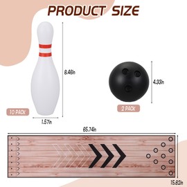 Mini Bowling Set, Bowling Alley Set with Thicken Lane, Indoor & Outdoor Home Bowling Set, Bowling Pins Ball Set, Full Bowling Alley Set for Family & Friends, Diatomite & Rubber Material Lane (Thick)