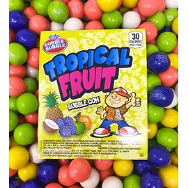 SweetGourmet Tropical Fruit Bubble Gum | pina colada, pineapple, banana, grape, peach, green apple | 1.5 Pounds