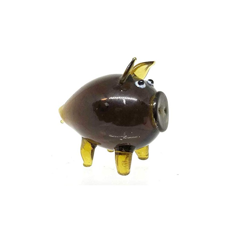 Home For ALL The Holidays Glass Pig Figurine (Amber)