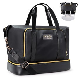 Kat Myhr Womens Versatile Weekender & Gym Bag: Spacious Travel Duffel Bag and Carry On for Airplane, Perfect as Nurse Overnight Tote or Large Travel Companion.