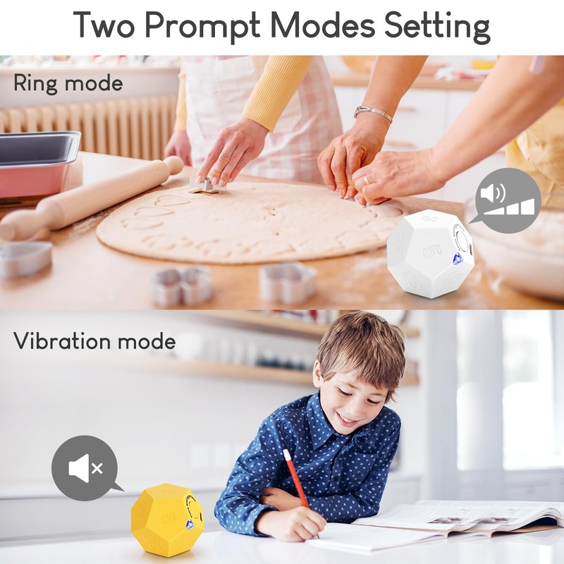 Pomodoro Timer, 11 Preset Time Productivity Timer, Ring/Vibrate Mode Productivity