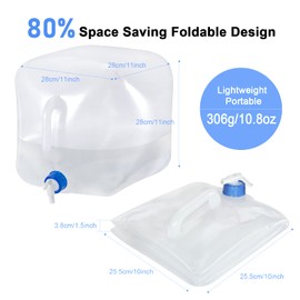 RISEPRO Faltbarer Wasserbehälter mit Zapfhahn, 5,3 Gallonen (20L) BPA-freier Wasseraufbewahrungskrug Wasserflasche für Outdoor-Camping, Wandern & Notfall-Überlebens-Kit, faltbar, tragbar