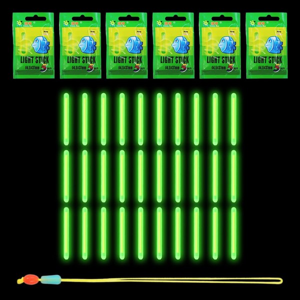 Glow Stick for Fishing Rods, Glow Sticks, Fishing Glow Sticks, 50 Pieces, 4.5 x 37 mm Fishing Glow Sticks, Float Glow Sticks, Night Fishing, Night Fishing, Fluorescent Light, Night Light Glow Stick