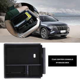 EMSea Car Armrest Tray Compatible with Hyundai Tucson NX4/Hybrid/Plug-in-Hybrid/Hybrid 2021 2022 Armrest Box with 3Pcs Rubber Mats Style A