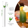 Snowfall Butterfly Glass Straws, 6 Pack Cute Short Clear Glass