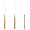 3Pcs Hair Extension Loop Needle Threader, Hair Extension with Wooden