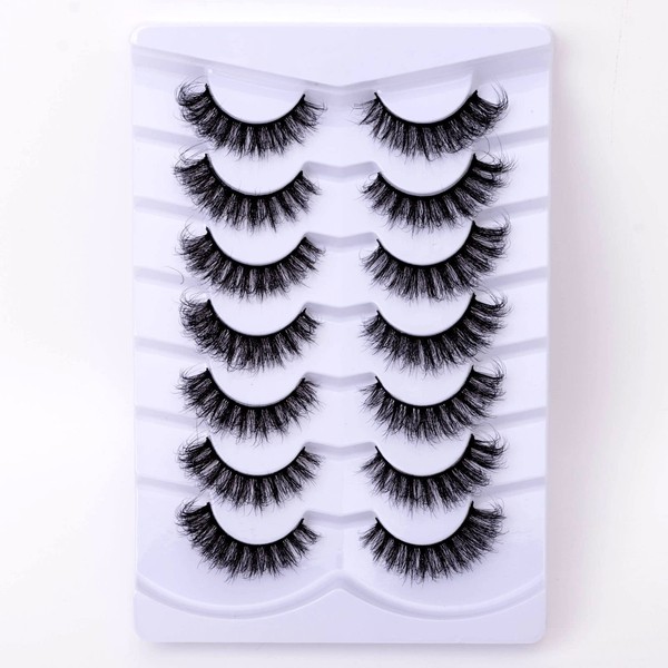 SQYlashes Fluffy False Eyelashes Cat Eye Wispy 3D Faux Mink