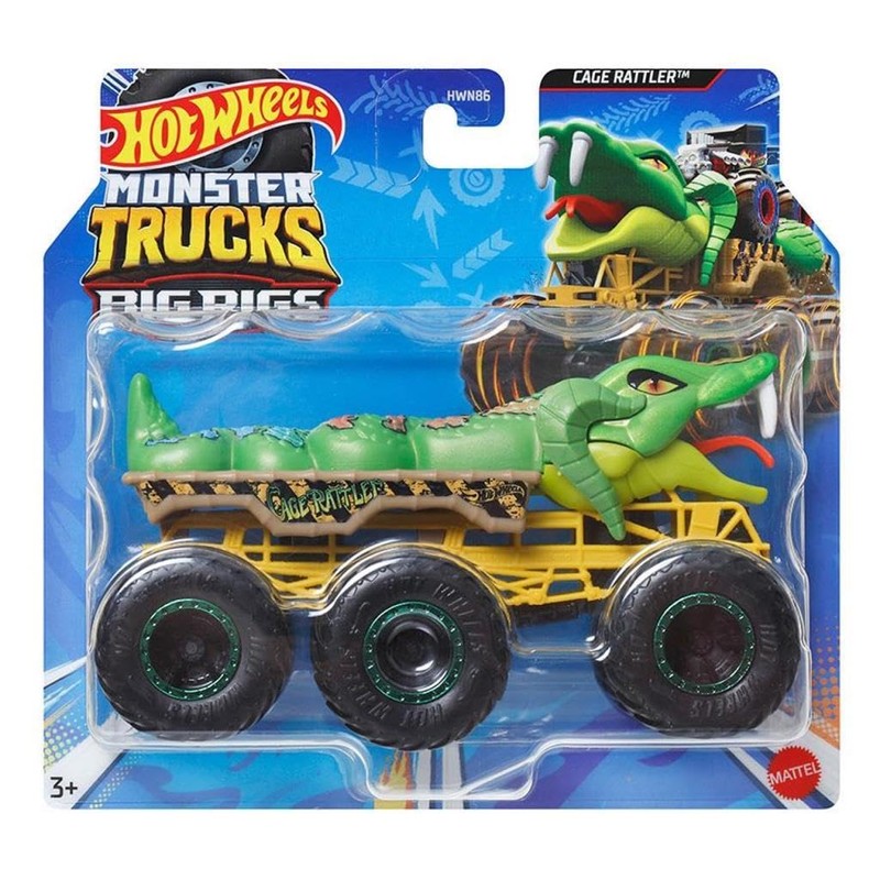 Hot Wheels Monster Trucks 1:64 Tow Truck Cage Rattler HWN86