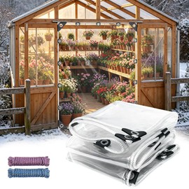 Clear Tarps Heavy Duty Waterproof 4x6ft, 14Mil Clear Vinyl Tarp