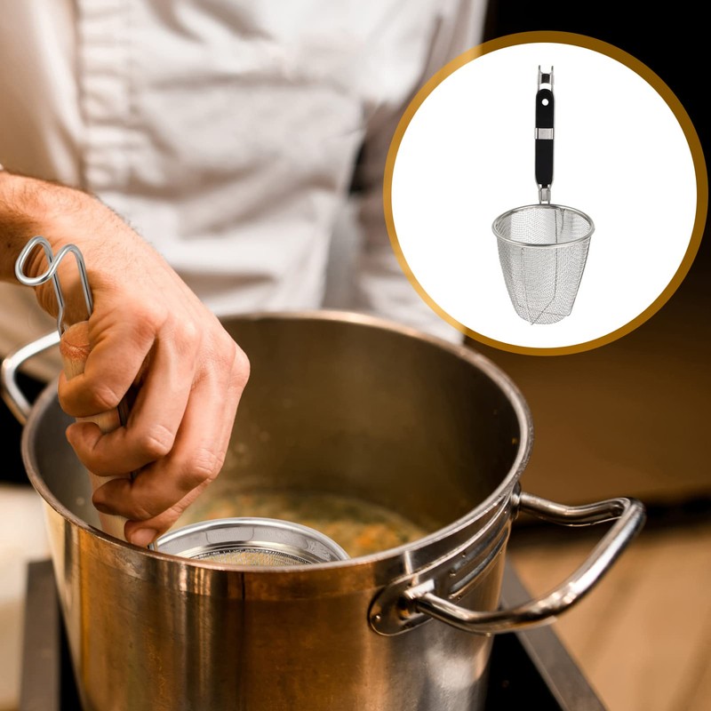 Kichvoe Mesh Spider Strainer, Width 5.5Inch Stainless Steel Pasta Basket