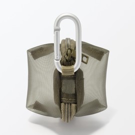 Muji 84475573 Nylon Mesh Compact Pouch, Khaki, Approx. 2.8 x 2.4 inches (7 x 6 cm)