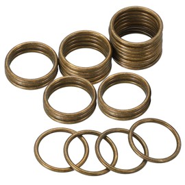 PATIKIL Metal O Rings 40mm / 1.6", 20 Pack Electroplated Zinc Alloy O Ring Buckle Seamless Welded Round Rings for Bags Purse Belts Hardware DIY Craft Dog Leashes, Bronze