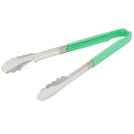 Vollrath 4781270 Kool-Touch One-Piece Tong, Stainless Steel, 12", Green