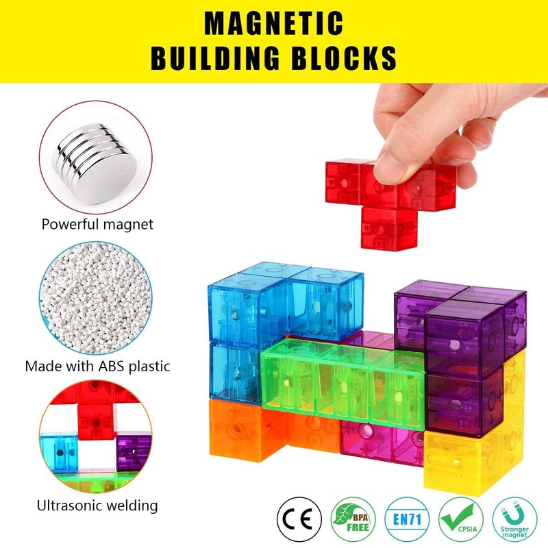 Magnetic Puzzle, Educational Toy, Brain Training Puzzle, Magnetic Blocks, 7