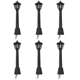 sunnates 6 PCS Mini Street Light 80mm Model Railway Antique Light Miniature Garden Street Lamp with LED Lights and Leads for Miniature Landscape Fairy Garden Accessories