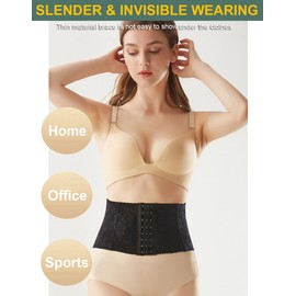 SUJAYU Waist Trainer for Women Lower Belly Fat, Lower Belly Tummy Control Shapewear Corset Shapewear for Women, Corset Dress Faja Body Shaper Fajas Para Mujeres (Black, Large)