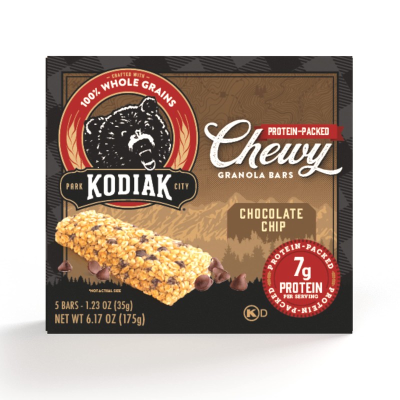 Kodiak Cakes Chewy Granola Snack Bars, Chocolate Chip, High Protein,