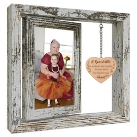 soruney A Grandchild is Someone Who Reaches for Your Hand but Touches Your Heart Wood Picture Frame New Grandma Grandparents Day Gifts (Dis Two 6x4 Inch)
