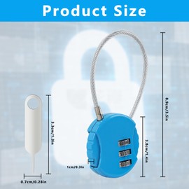 Pack of 6 Combination Padlock with Combination Code, Suitcase Lock, Combination Lock, 3 Digits, Small Metal, Weatherproof Combination Lock for Suitcases, Cabinets, with 4 x Coders