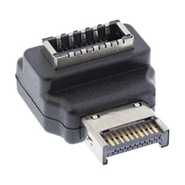 InLine® Internal USB 3.2 Adapter, Front Panel USB-E Male to USB-E Female 90°