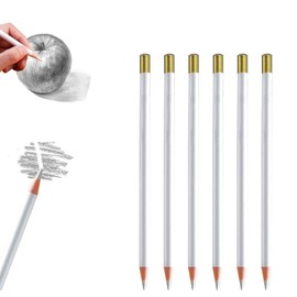 Eraser Pencils Set for Artists, 6pcs Wooden Sketch Eraser Pen for Charcoal Drawings, Professional Highlight Painting Eraser for Sketching, Revise Erasing Details for Students Artists Beginners